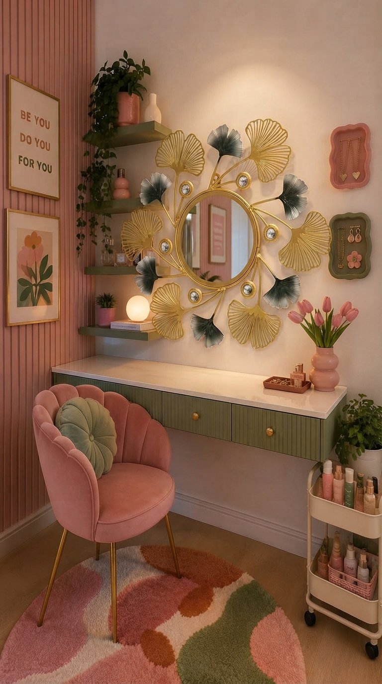 This Ginkgo Leaf Wall Mirror Is the Easiest Way to Upgrade a Boring Sofa Wall